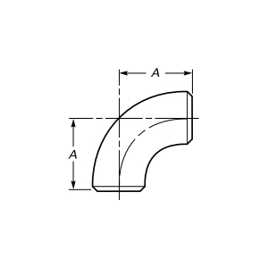 Sučeono zavareno koljeno od 90 stupnjeva
